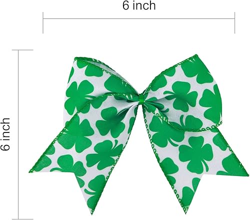 Miniatura 2 de 12 lazos de arpillera irlandeses de trébol verde de 6 pulgadas para decoración de pared de puerta de fiesta del día de San Patricio (trébol)