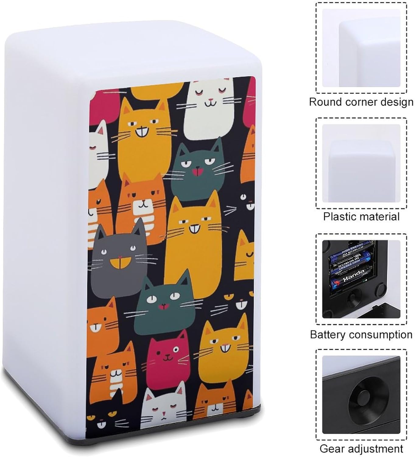 Desk Lamp for Office Home Dimmable Small Desk Lamp Animal Cat Battery Operated Lamp for Reading Study Work