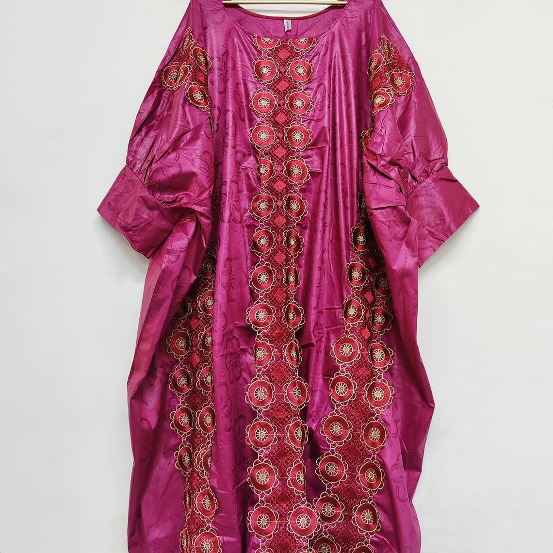 Wine African Basin Rich Boubou With Lace Trim Ribbon Nigerian Women Weeding Party Basin Dashiki Brocade Clothing