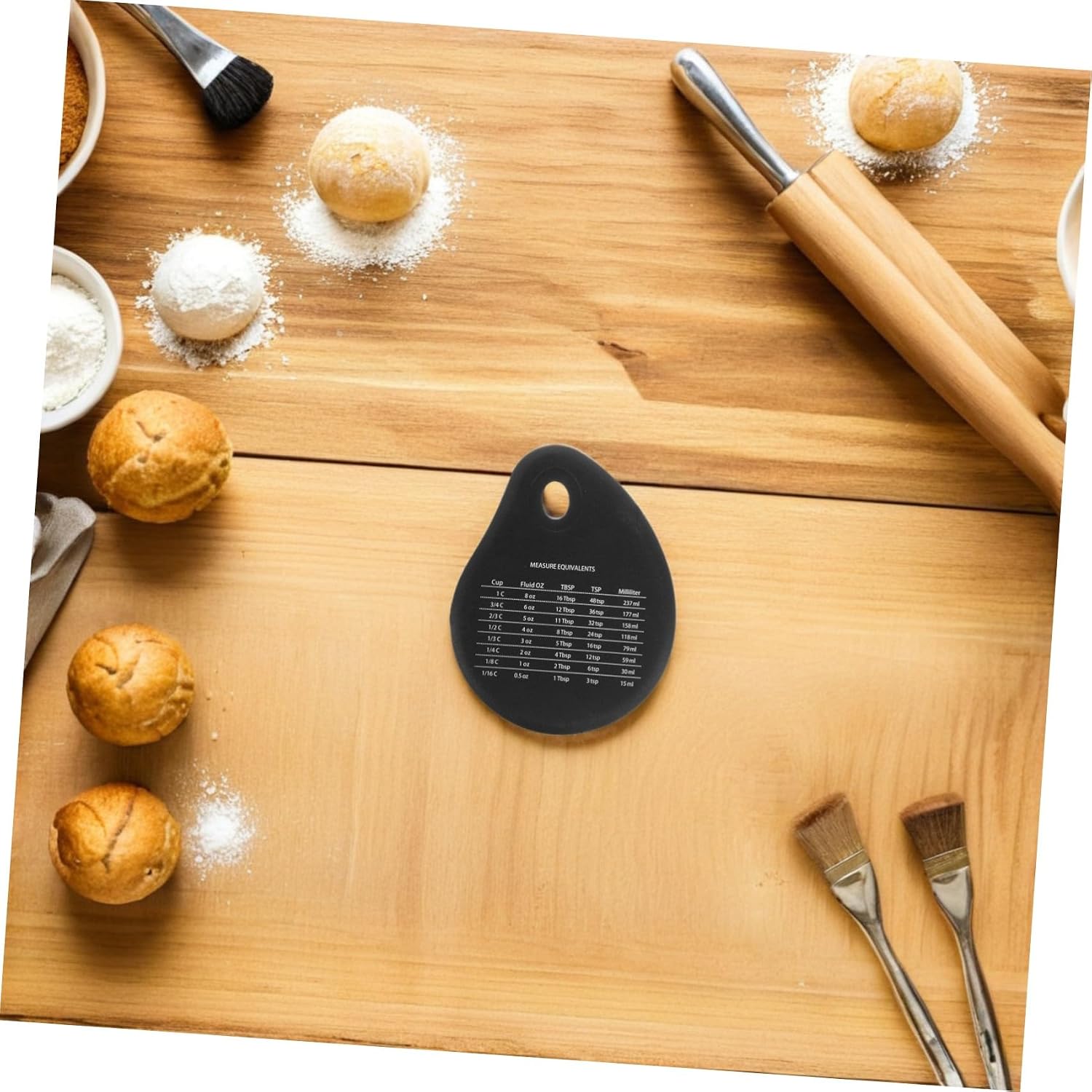 Baluue 4pcs Silicone Pastry Dough Cutting Tools Set with Kitchen Measurement Conversion Chart, Compact Design and Precise Measurement Baking Utensils for Professional and Beginner Bakers