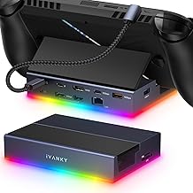 iVANKY 14-in-1 RGB Foldable 4K @ 120Hz ASUS ROG Xbox Ally X/Valve Steam Deck OLED/Docking Station with HDMI 2.1, 1Gbps Ethernet, 10Gbps USB 3.2, SD/TF Slots, 100W USB-C Charge, Dock for Legion go/MSI