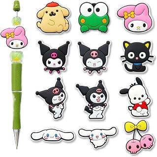 Cartoon Focal Beads for Pens, Cute Silicone Focal Beads for Making DIY Bead Pens Keychain Jewelry (C)