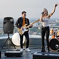 Vista 8 de VEVOR Portable PA System, 2000W (PMPO) Powered, Sound System Set with 3 Channel Mixer, Dual Speakers, Wireless Bluetooth, Microphone, Compact