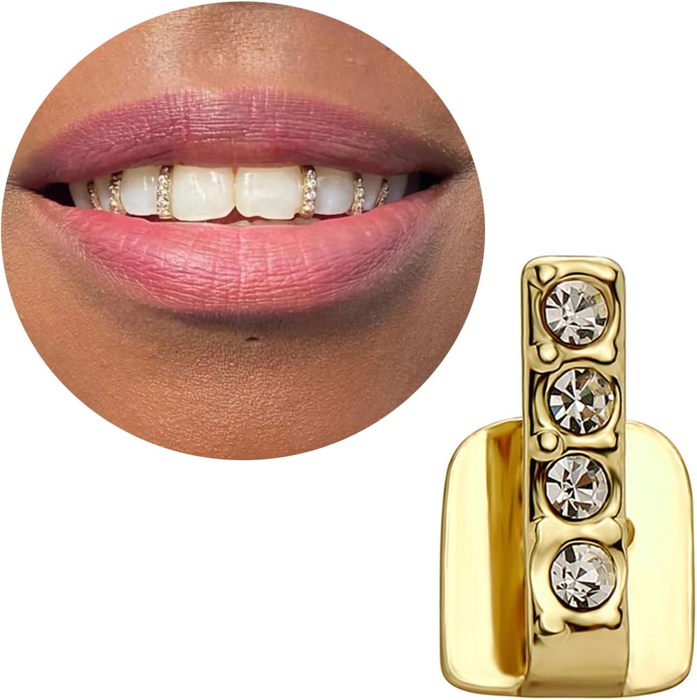 Stylish Hollow Tooth Caps Vertical Bar Teeth Teeth Grillzs Braces Fashionable Dental Unique Decorations Single