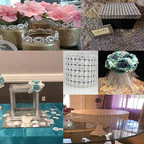 Miniatura 7 de Storystore - Cinta de diamantes de imitación para decoración de cumpleaños, novia, té de canastilla, tarta de boda, arte y manualidades, jarrón,