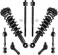 Vista 302 de Detroit Axle - Kit de puntales delanteros para Ford 2000-2004 Focus 2 puntales con muelle helicoidal 2 brazos de control inferiores con rótulas 2001