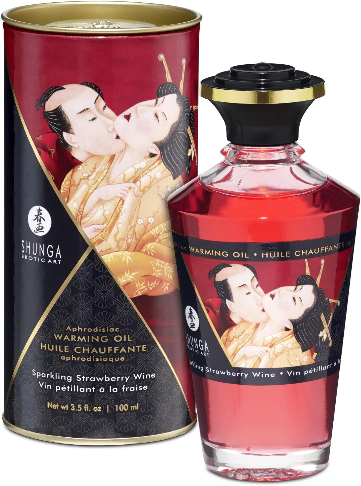 New - Aphrodisiac Warming Oil - Strawberries & Champagne Shunga by HnBlist