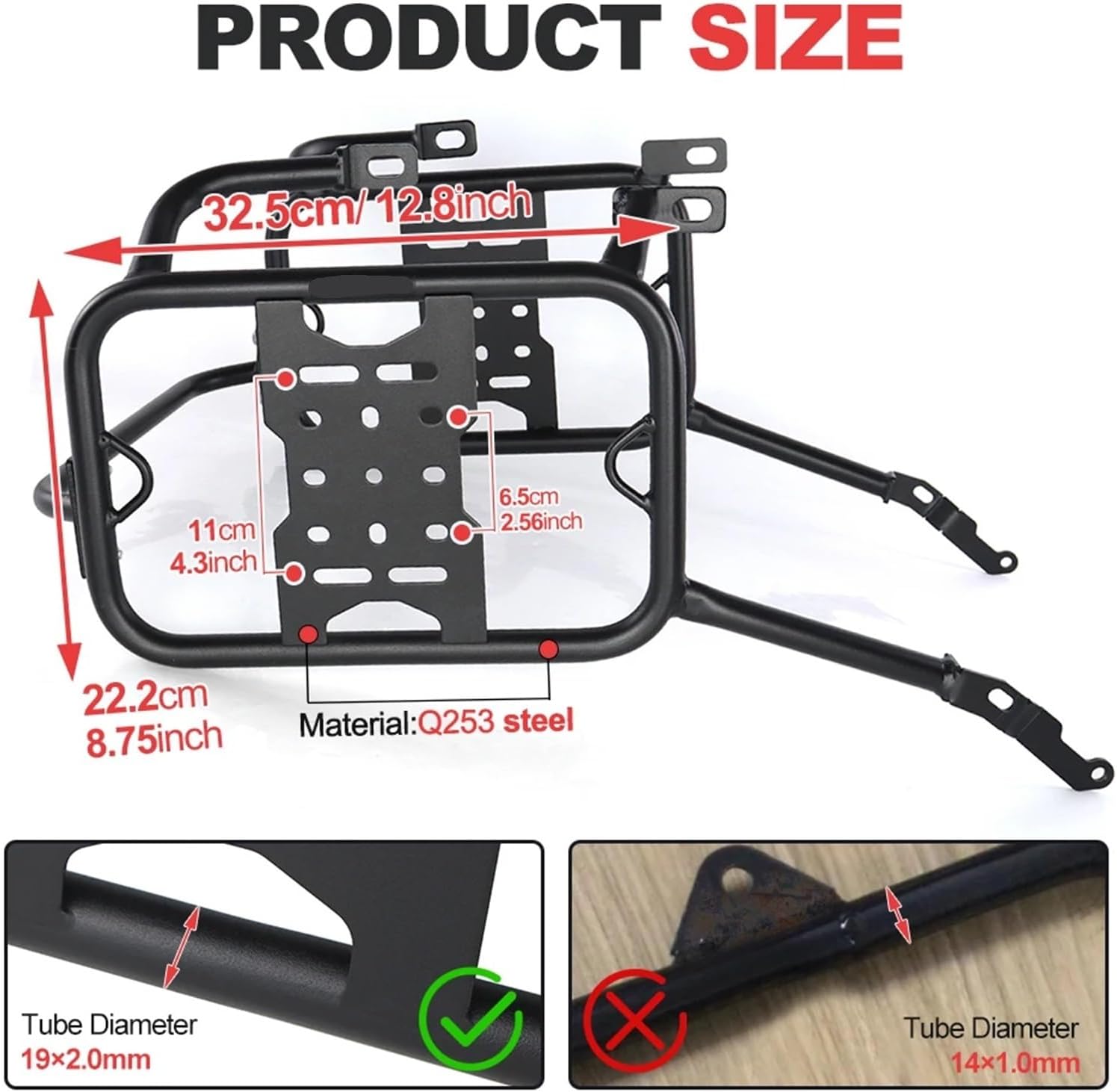 Replacement For BMW R1300GS R 1300 GS 2023 2024 2025 Motorcycle Steel Tail Box Saddlebag Support Bars Mounting Brackets Side Pannier Racks