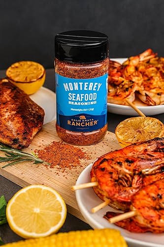 Miniatura 2 de Monterey - Condimento para mariscos y salmón para camarones, salmón con tablones de cedro y patas de pollo, con sal marina gruesa, eneldo fresco,