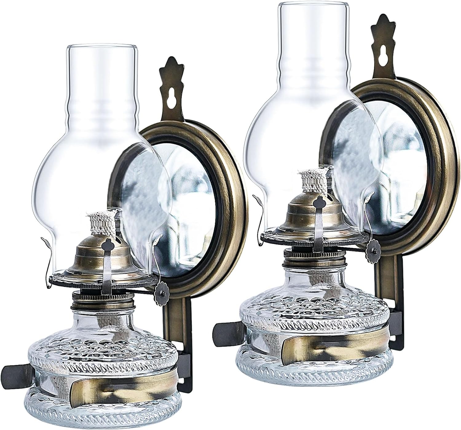 GXFCCYXT 2 Pieces Large Kerosene Lamp Lantern Wall Mounted
