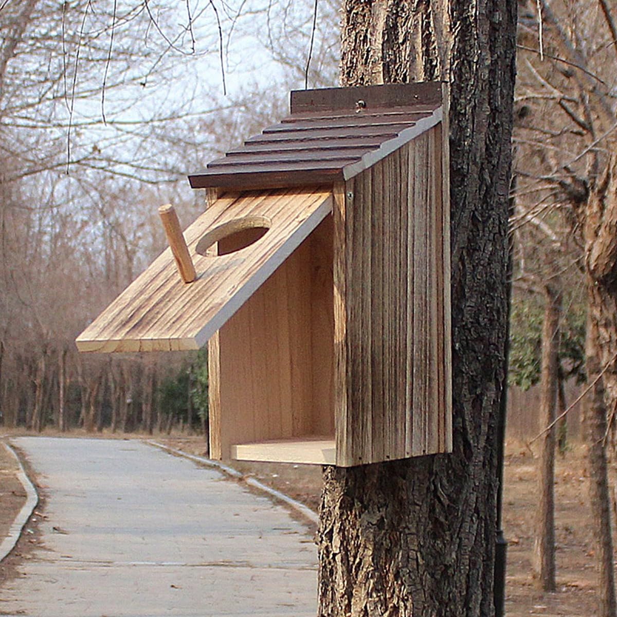 Casetta per Uccelli Giardino Casetta in Legno Impermeabile Facile Installazione Adatta a Pettirossi Passeri Uso Anno Intero Protegge Nidi da Pioggia Calore Pannello Rimovibile per