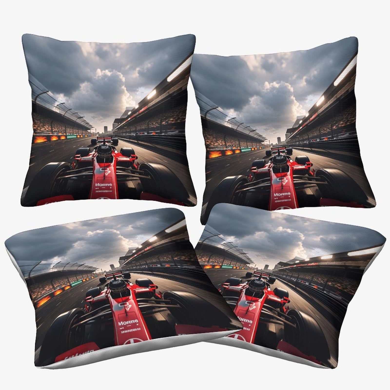 3U6c4m9k Formulaa Racing-14 Cushion Cover Formulaa Racing Gifts, Room Decor Racing Car Home Decorations Throw Pillow Case Skull Bedroom Livingroom Couch Sofa 50X50cm, 4 Pcs