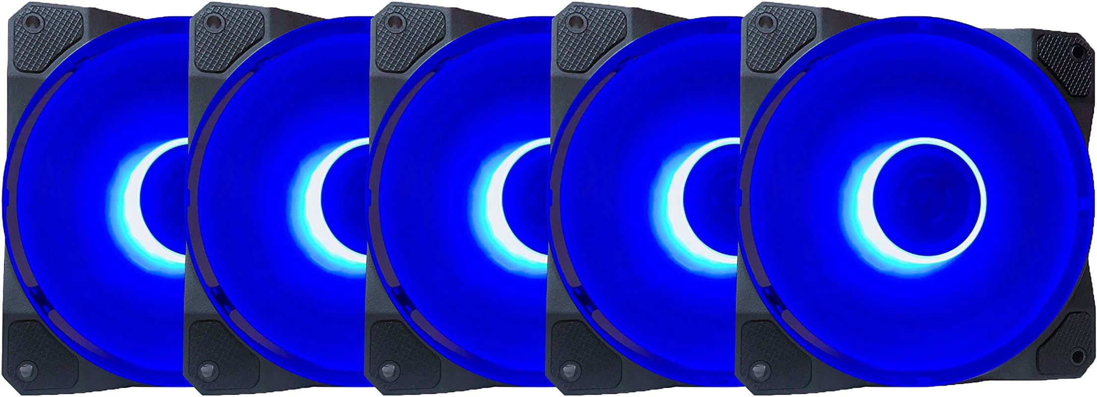 CO512L-BL Cosmos 120mm Blue LED Ultra Silent Case Fan w/ 16 LEDs & Anti-Vibration Rubber Pads (5 Pk)