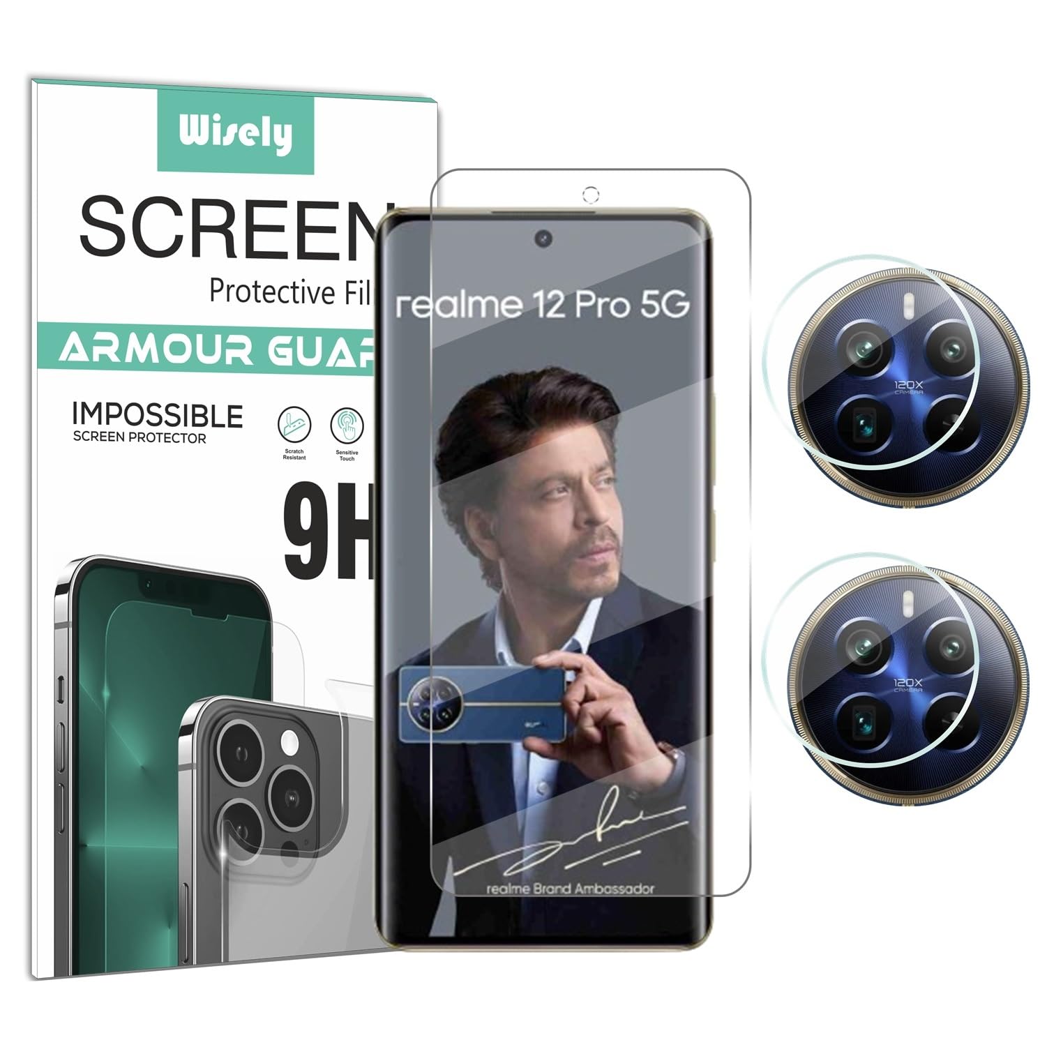Wisely Realme 12 Pro /12 Pro Plus Screen Guard Combo - Pack 2pc Camera Glass Guard and (Camera Cut) Front Flexible Nano Glass Screen Protector for Realme 12 Pro/Realme 12 Pro Plus + 5G - HD Clear (B0CVND7DWG) Amazon Price History, Amazon Price Tracker