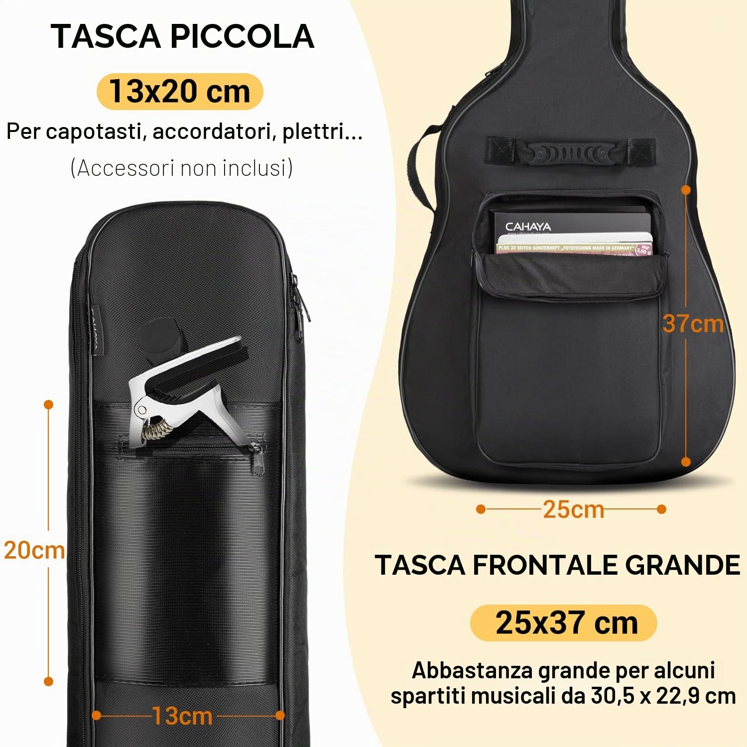 Yamaha F310 Chitarra Folk - Chitarra Acustica 4/4 in Legno (63,4 cm, scala da 25”) - 6 Corde in Acciaio, Naturale & CAHAYA Custodia Chitarra Borsa per Chitarra Classica o Chitarra Acustica