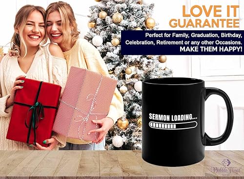 Miniatura 7 de Taza de café cristiana divertida de 11 onzas, color negro, sermón cargando A, Biblia religiosa, Jesús, pastor divertido, humor cruzado, bromas,