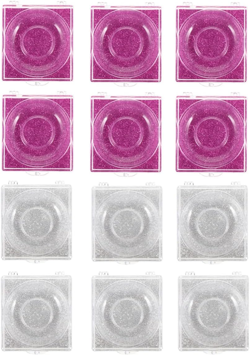 VILLCASE False Eyelash Storage Box with Plastic Material and Silver Color 12pcs for Fake Lashes Protects Lashes from Damage and Maintains Shape, for Female Friends