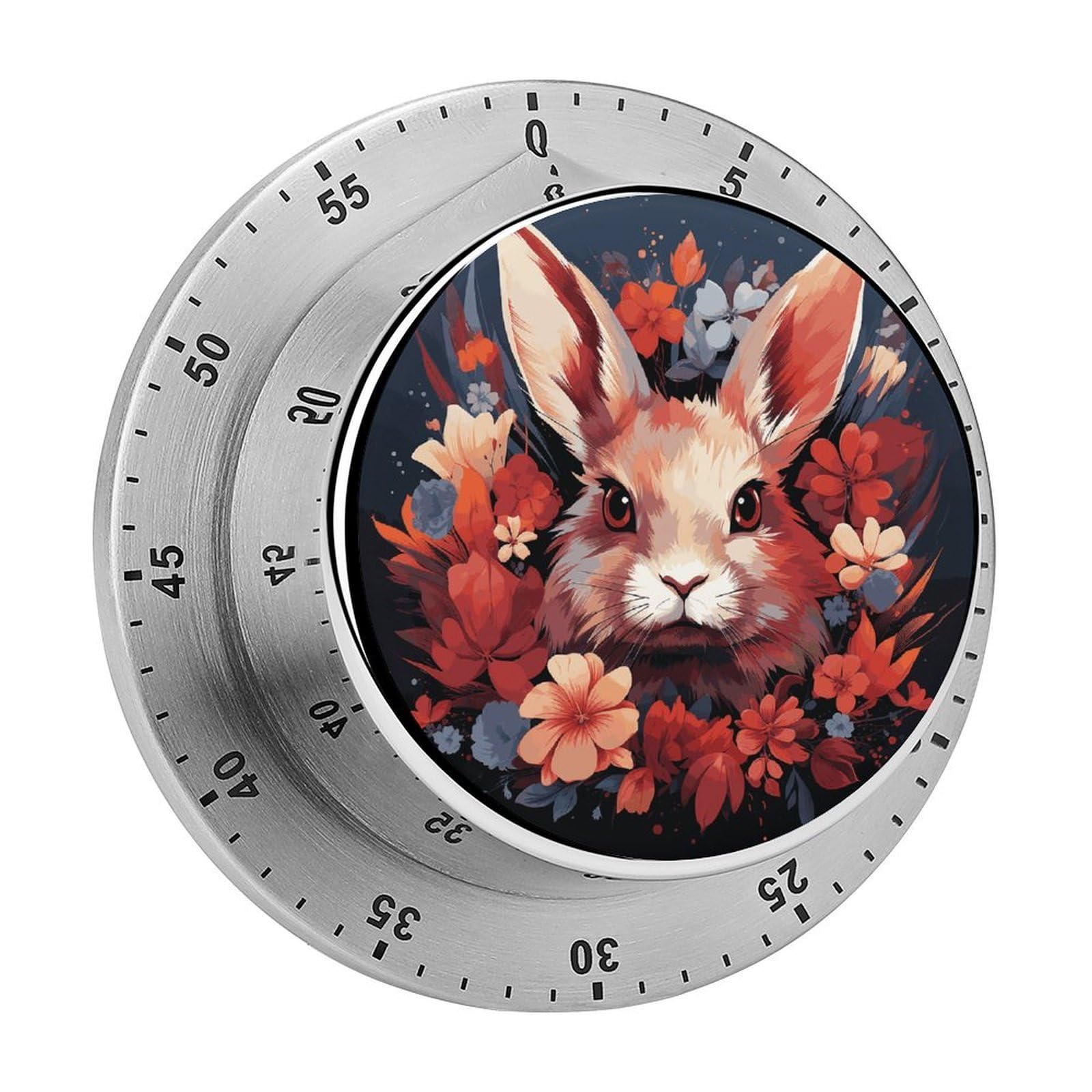 Easter Bunny Timer Desk Productivity Teacher Supplies Kitchen Magnetic Countdown Mechanical Timer for Cooking, Egg, Teacher, Exercise, Oven.
