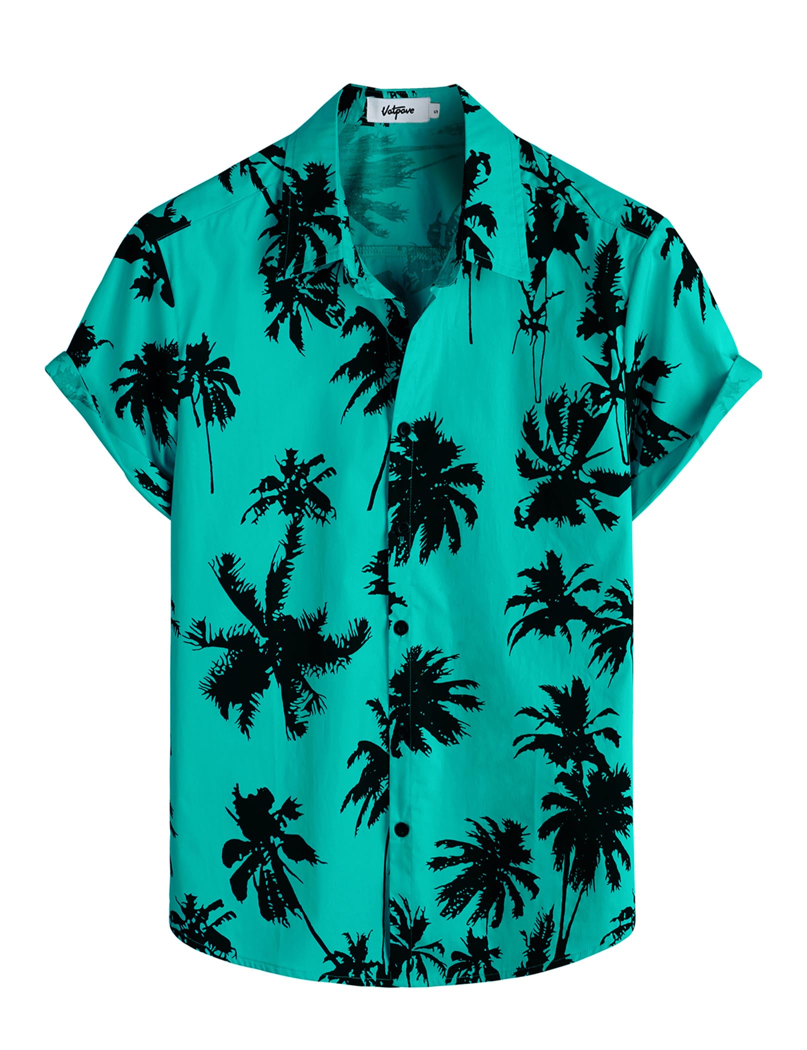 VATPAVE Herren Baumwolle Hawaii Hemd männer Blumen Freizeit Kurzarmhemd Sommerhemd