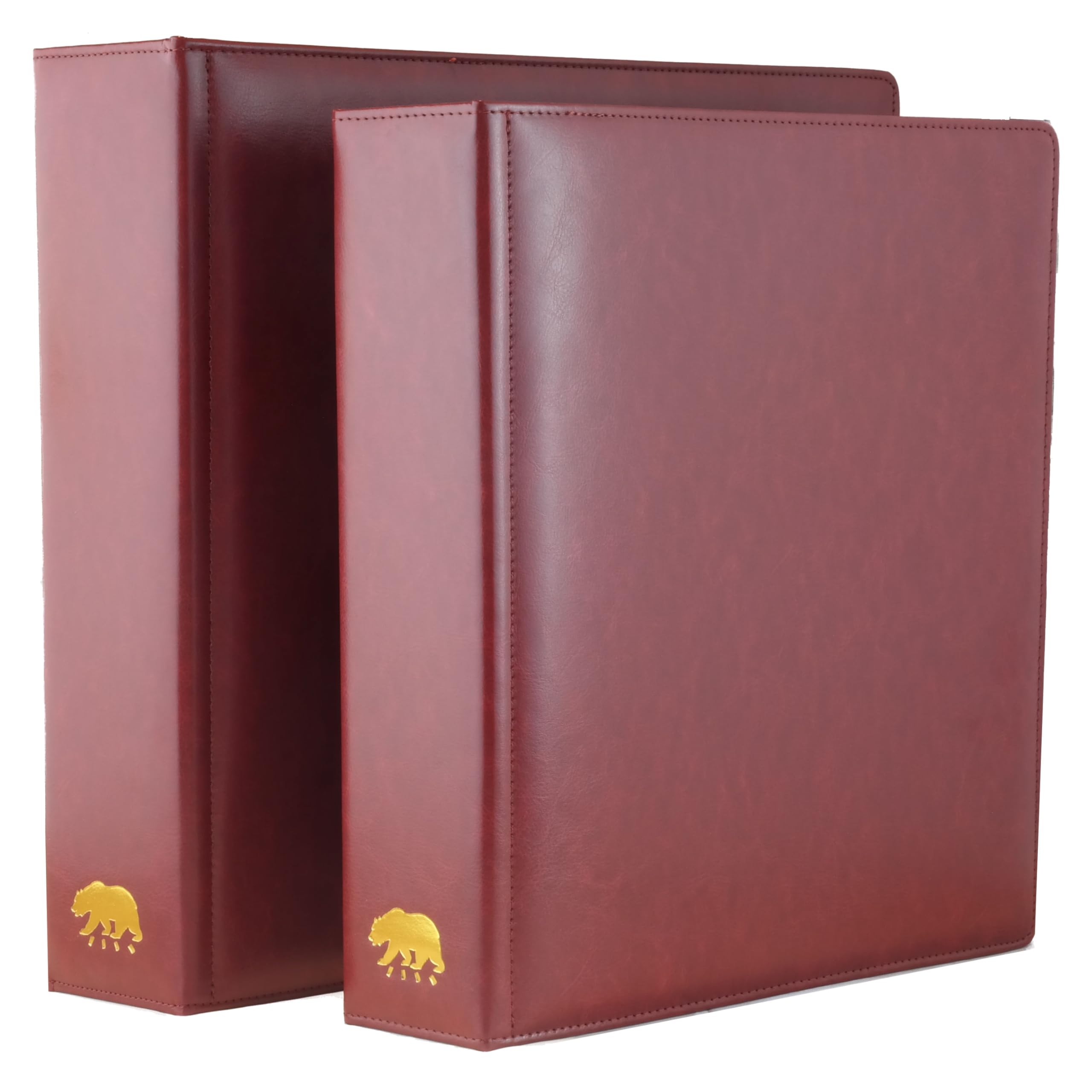 Ursae Minoris Estate Library Ringbuch mit 4 D-Ringen, mit Schuber für Münzen, Briefmarken, Währungen, Banknoten, Dokumente und andere Sammlerstücke, Burgunderrot