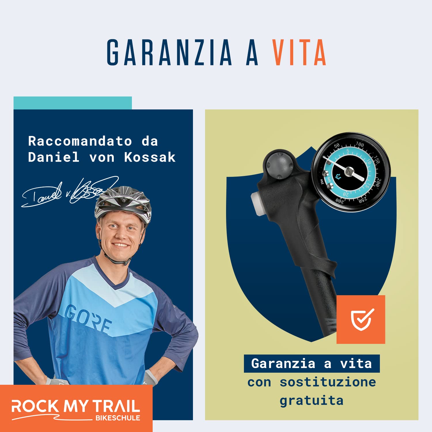 Alphatrail Pompa Ammortizzatori Bob - Per tutte le sospensioni 300 PSI / 20,7 Bar pressione massima I Valvola a 2 stadi I Air bleeder I manometro grande (Ø40mm) I Per RockShox, Fox etc