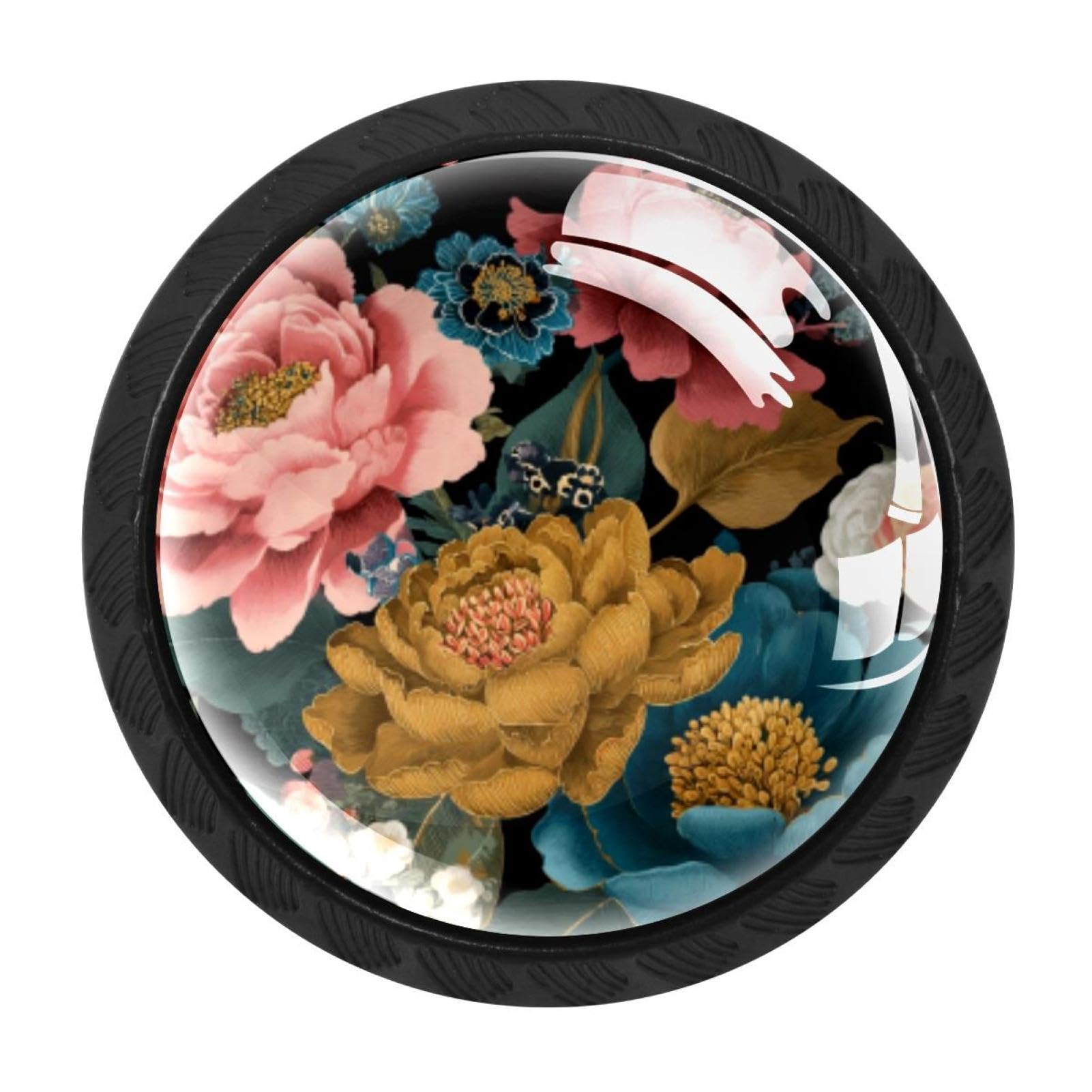 Boutons de placard ronds bohèmes : lot de 4 poignées blanches pour meuble cuisine et salle de bain