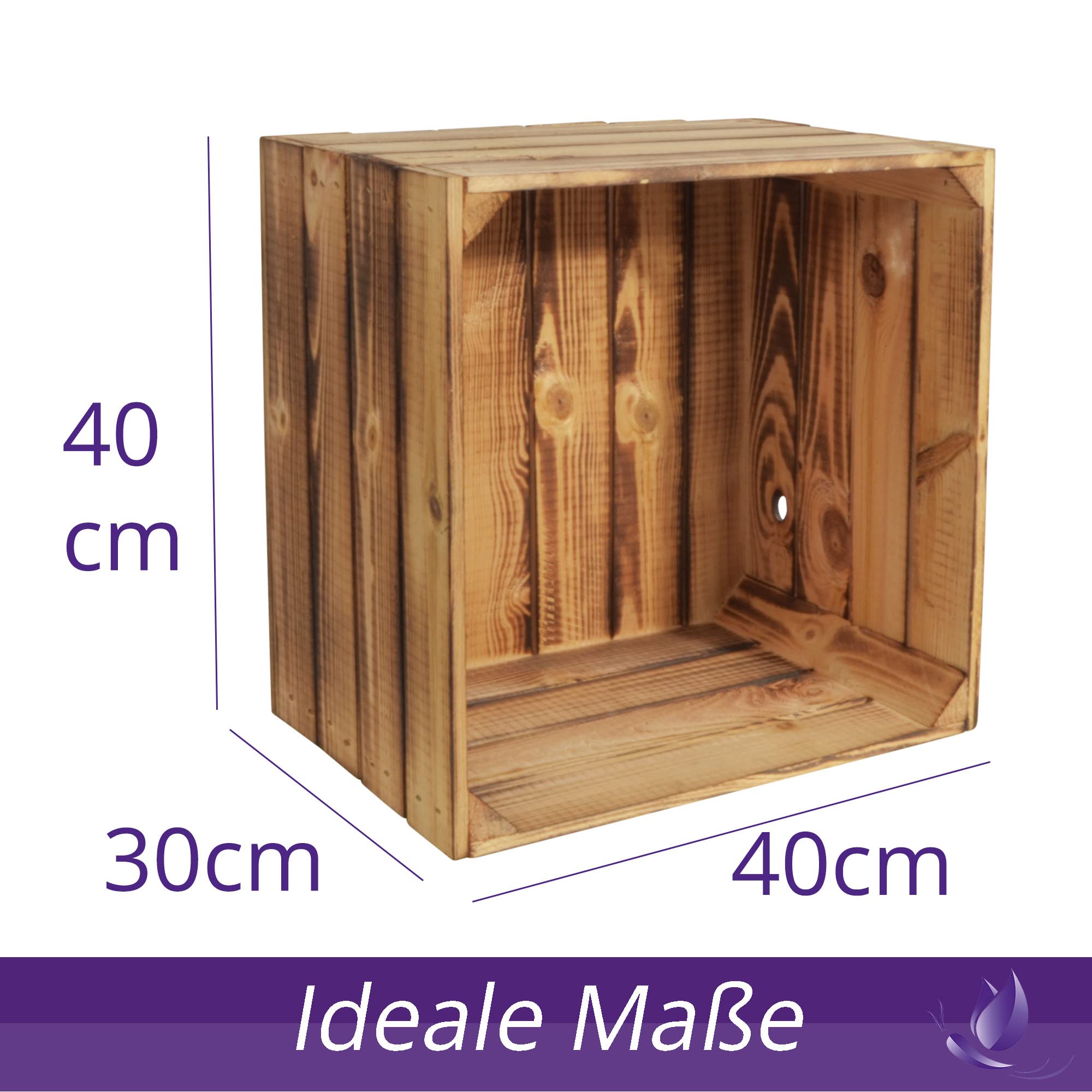 Weinregal Wino Set aus Holz - Geflammt Komboset