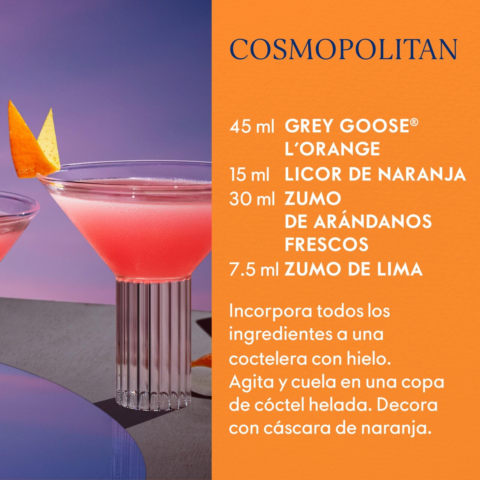 GREY GOOSE L'Orange, ALC. 40%, 100 cl / 1 l, vodka francés de elaborado con vodka GREY GOOSE y esencia de naranjas de Florida