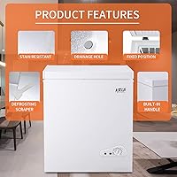 Vista 3 de Krib Bling - Congelador compacto de 7.0 pies cúbicos con cesta extraíble, congelador independiente con puerta superior abierta con ajuste