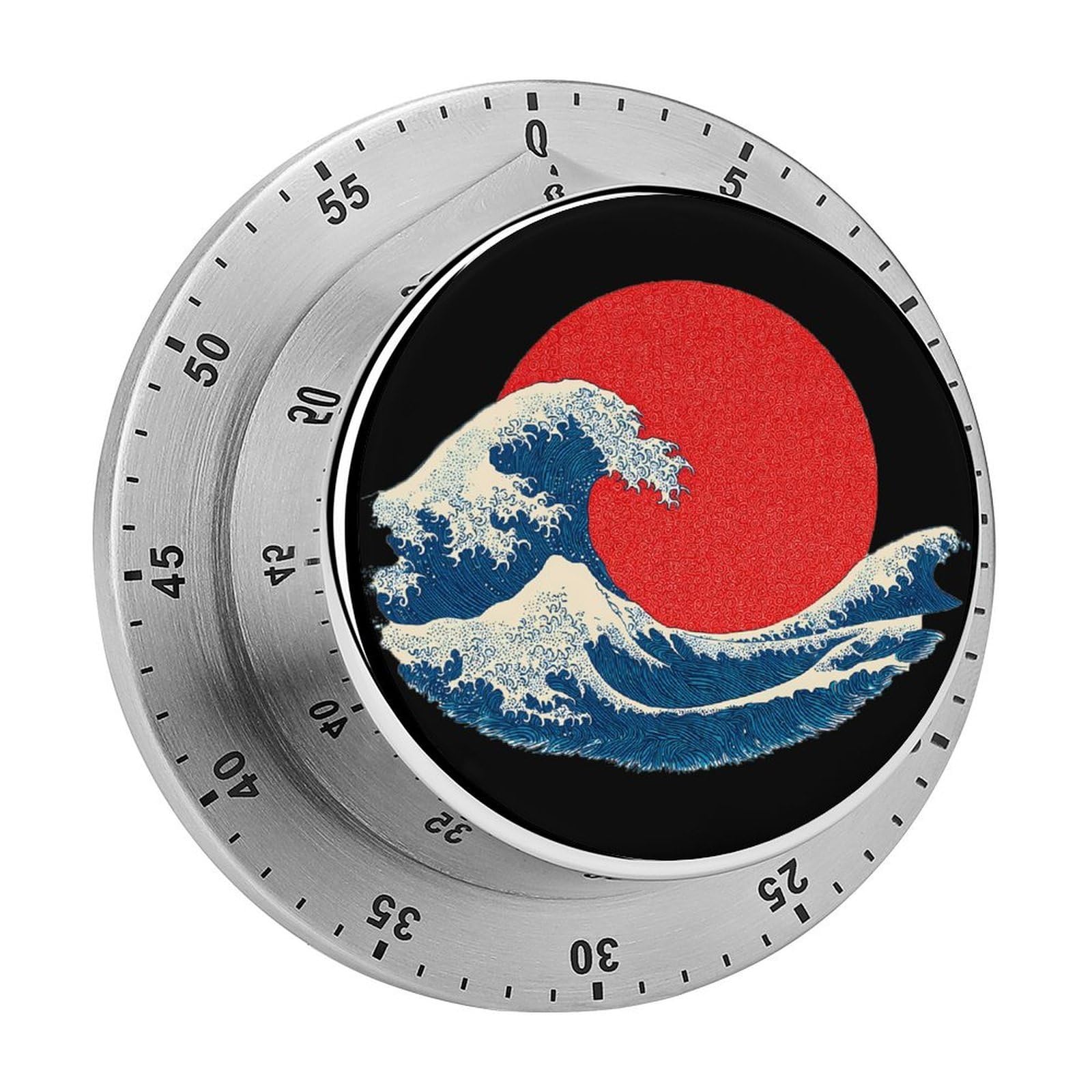 Japanese Waves Japan Sun Mechanical Timer with Alarm for Kitchen Cooking Productivity Stainless Steel Timers