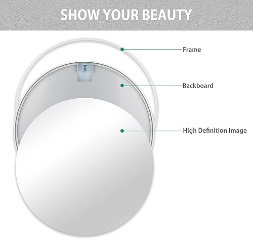 Miniatura 6 de Golden State Art, Espejo redondo blanco de 28 pulgadas, espejo de pared circular para baño, sala de estar, dormitorio, decoración de pared, tocador