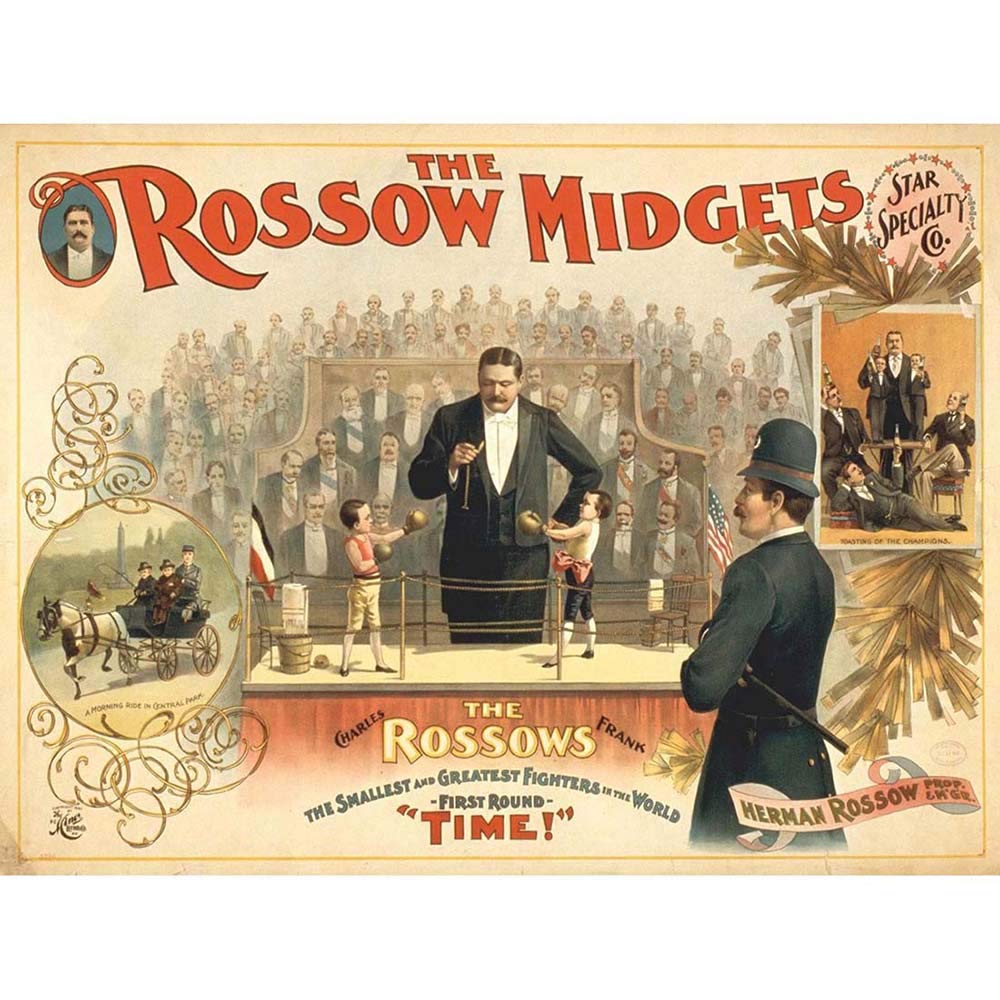 Wee Blue Coo Circus Rossow Midgets Star Speciality Sideshow Art Print Poster Wall Decor 12X16 Inch