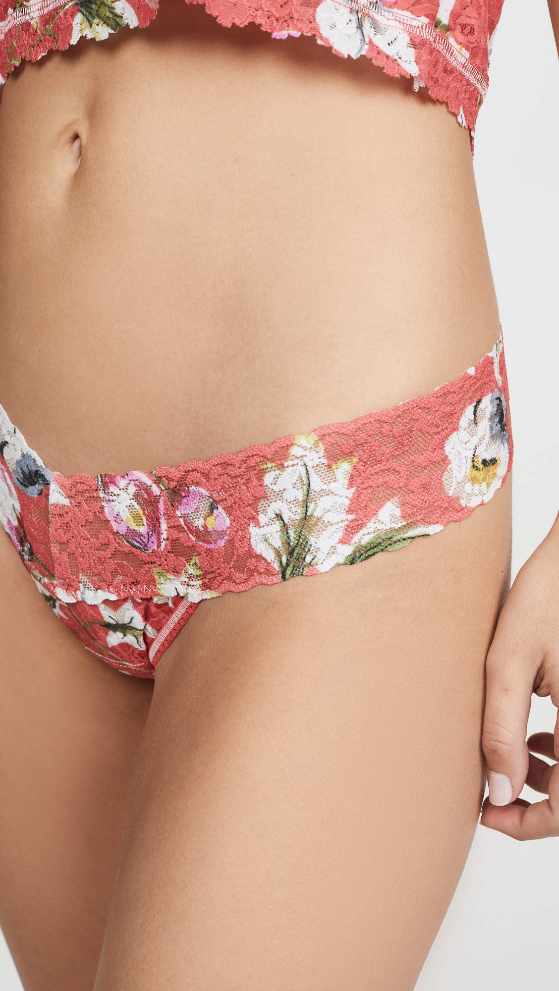Hanky Panky damskie koral kwiatowy niski stan stringi
