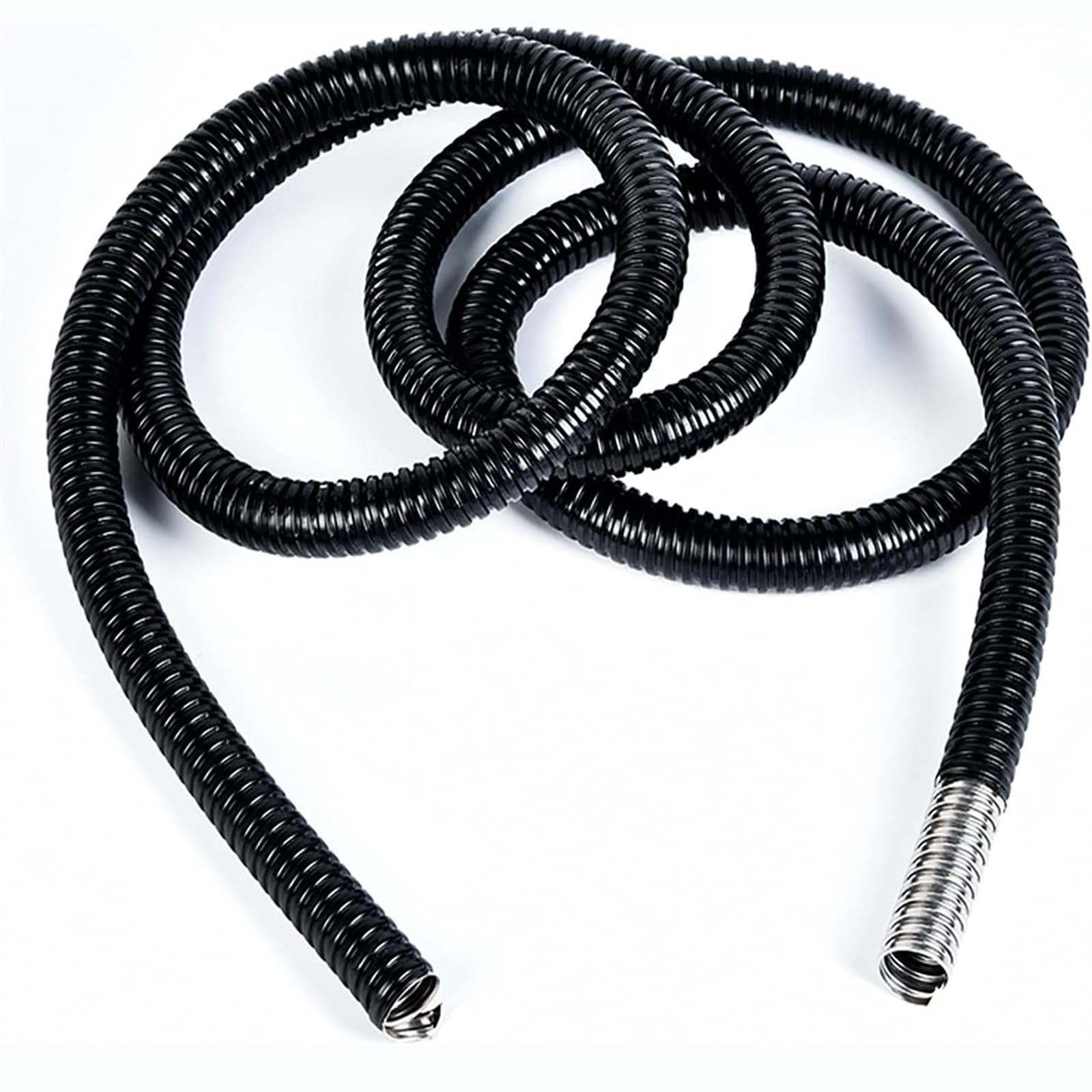 Manguera de metal recubierta de plástico negro, línea de cable de tubería flexible corrugada roscada impermeable, protector de manga, funda de cable (23 * 26mm, 20m)
