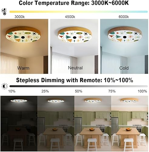 Miniatura 3 de Flush Mount Ceiling Light Fixture Mid century shapes molecule nuclear age space colorful retro set Dimmable LED Close to Ceiling Light Fixtures