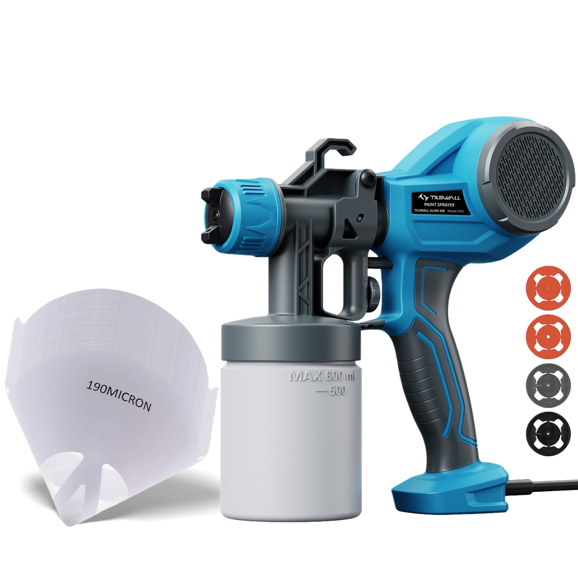 Pistolet a Peinture Alien500 Tilswall et Papier Filtre pour pulverisation