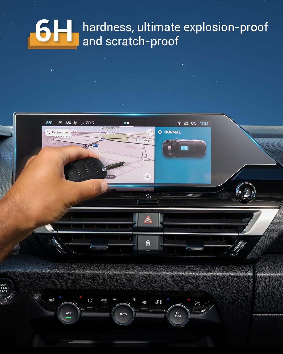 YEE PIN 2 Pezzi Pellicola Protettiva Per Citroën C4 E-C4 2022-2025 – Nano TPU Trasparente Per Schermo Auto - 2