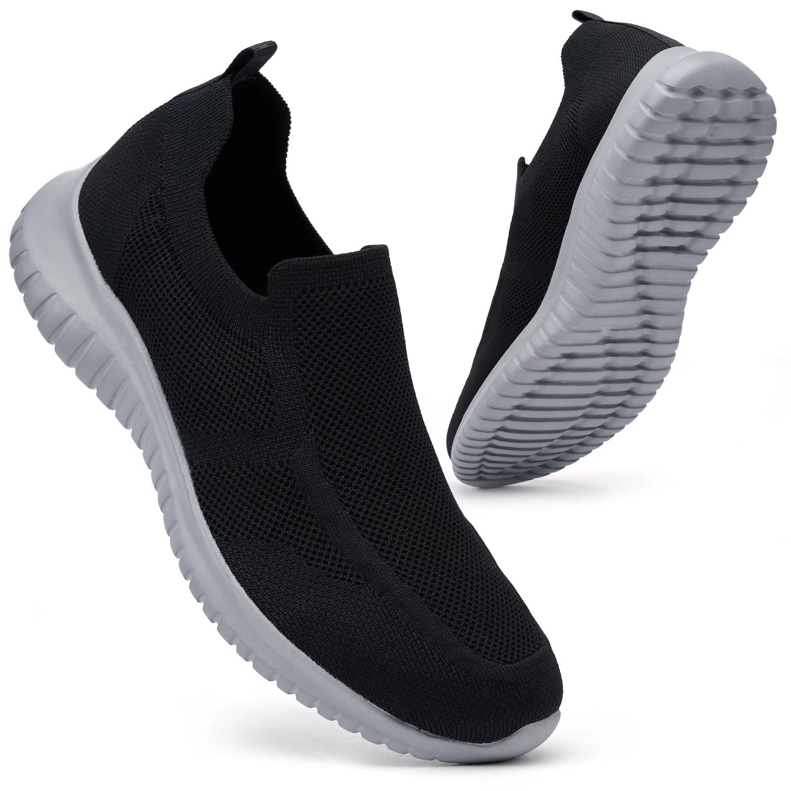 konhill Herren Slip On Sneaker - Leichtgewicht Bequeme Tennis Atmungsaktive Mesh Schuhe