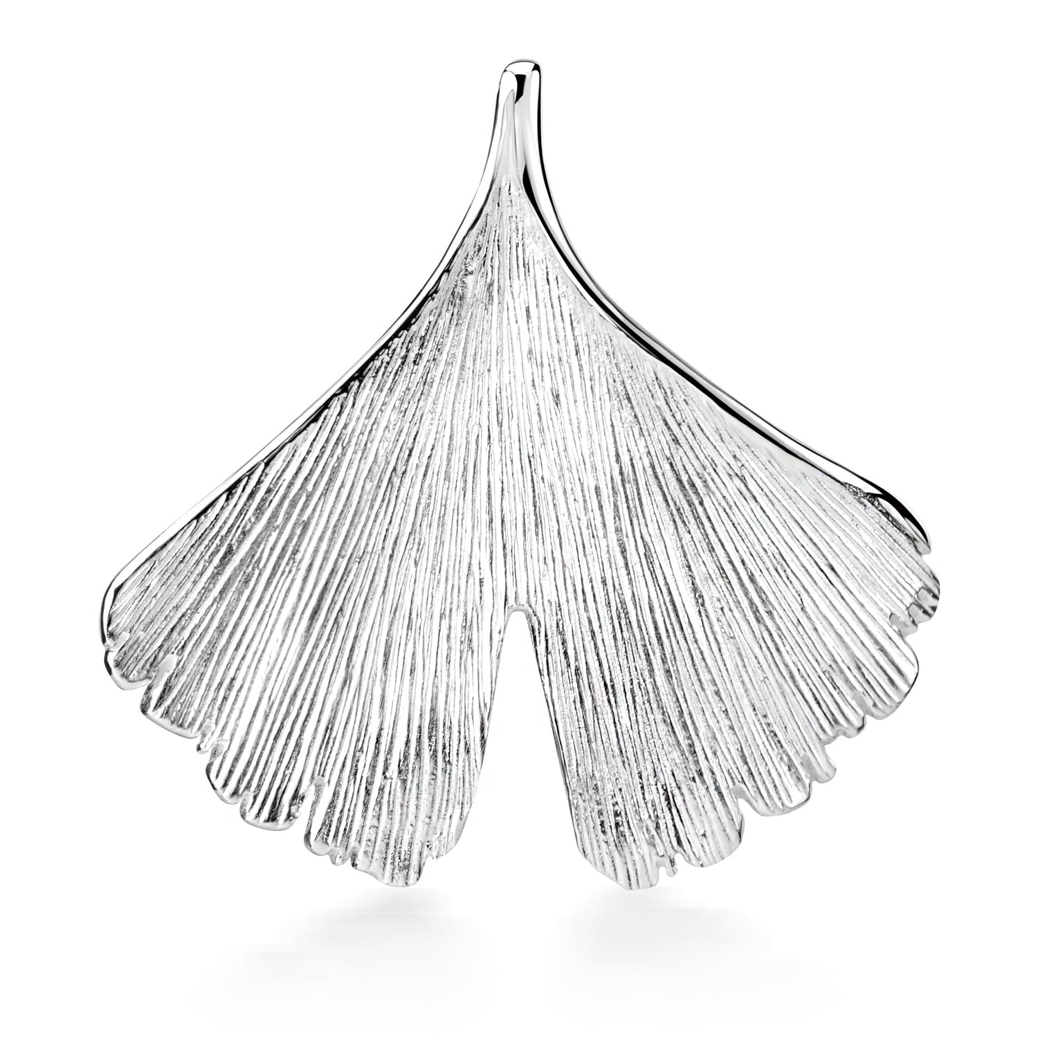 Materia Gingko - Ciondolo da donna, in argento 925, oro rosa, a scelta, con catena, 35 x 34 mm, Rodiato