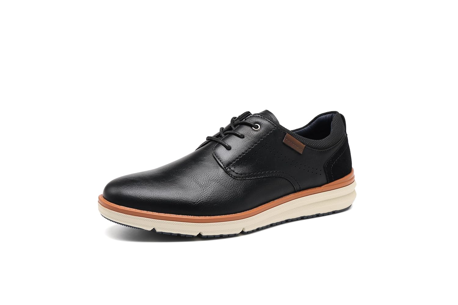 DECARSDZ Sapato social masculino casual Oxford para negócios, formal, Derby, tênis de caminhada A073, Preto, 42