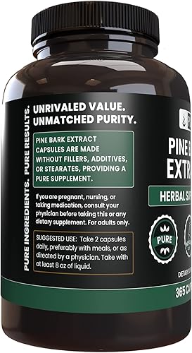 Miniatura 4 de PURE ORIGINAL INGREDIENTS Extracto de corteza de pino (365 cápsulas) sin magnesio o rellenos de arroz, siempre puro, verificado por laboratorio