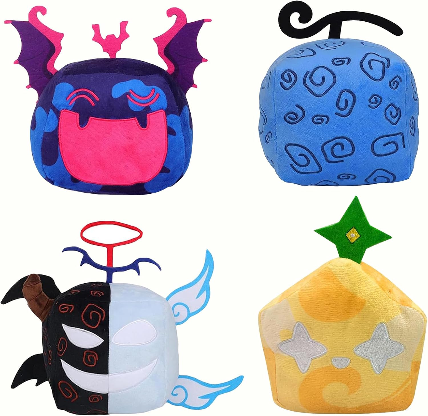Blox Fruits 4 Piece Plush Shadow Light Control Spirit Doll Fan Plush Soft Kawaii Cuddly Stuffed Toy Plush Figure Gift Kids Boy Girl Decoration Valentines Day