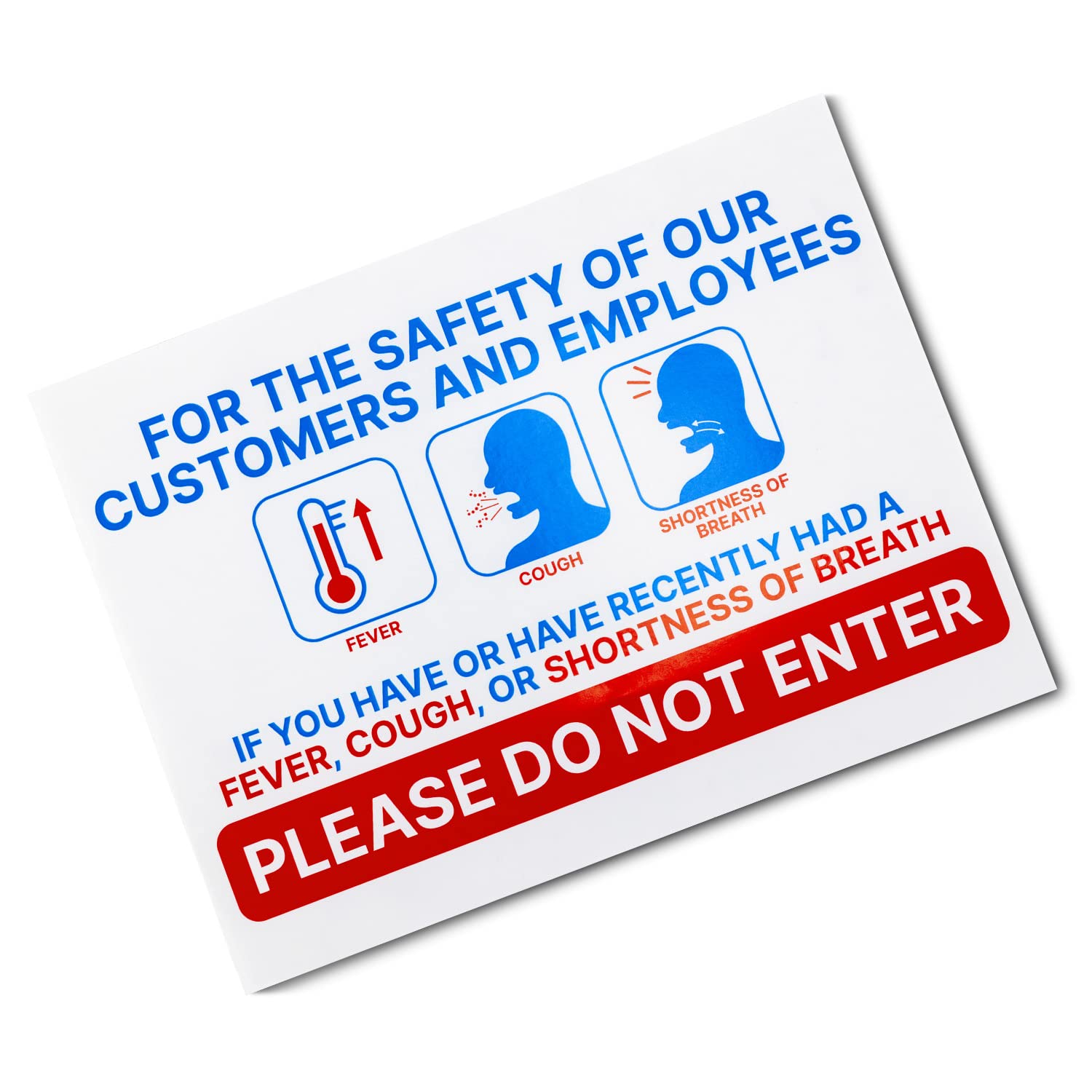 10 Door Labels 8" x 6" Inch COVID-19 Do Not Enter - Symptoms of Sickness Safety of Employees and Others - Self Adhesive Sign for Hospitals, Resturants, Stores, Cars - TUCO DEALS