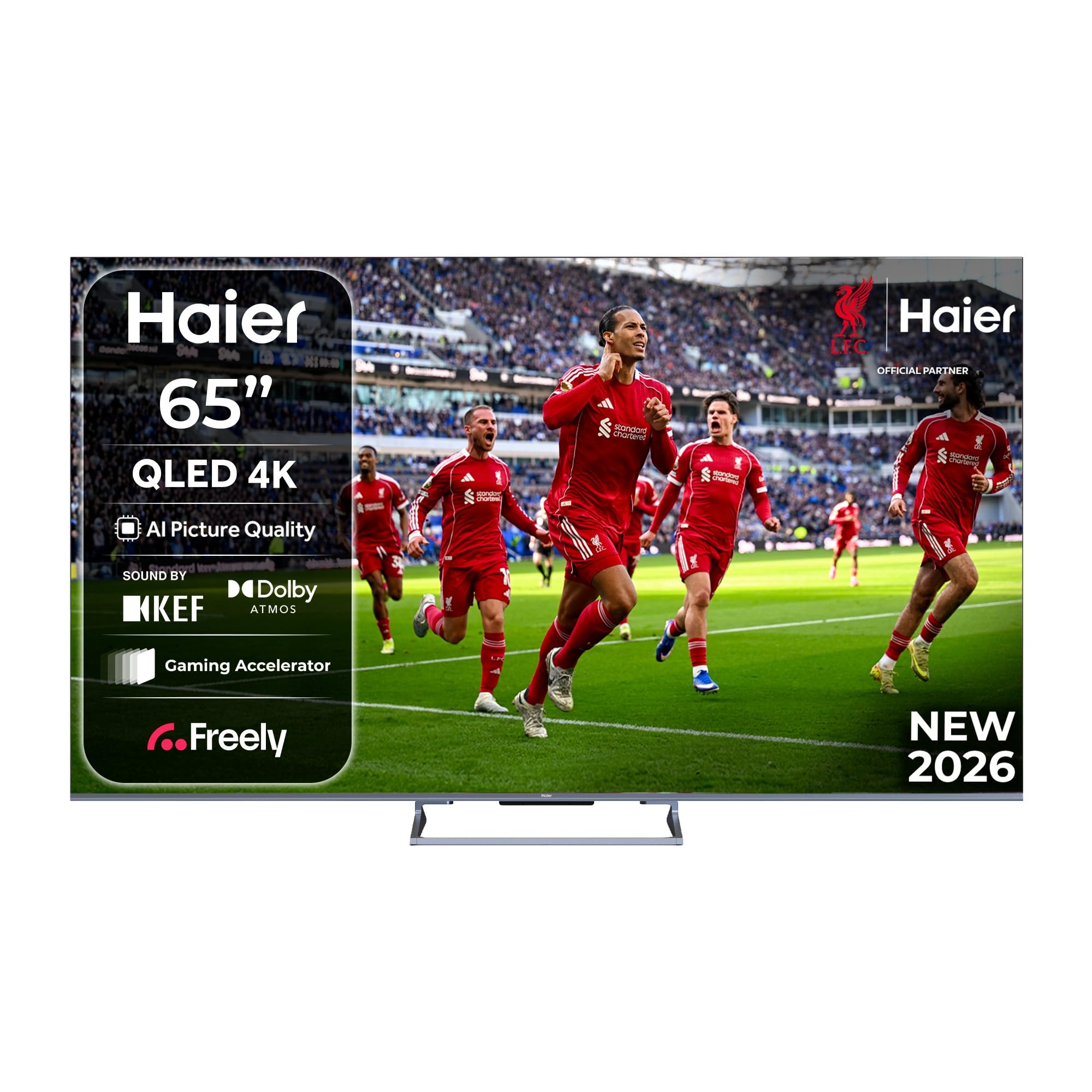 Haier S90GUF 65" QLED Smart TV with Fire TV, Freely, AI Picture Quality, Sound by KEF, Dolby Atmos, MEMC, Gaming Accelerator, Bluetooth, HDMI 2.1