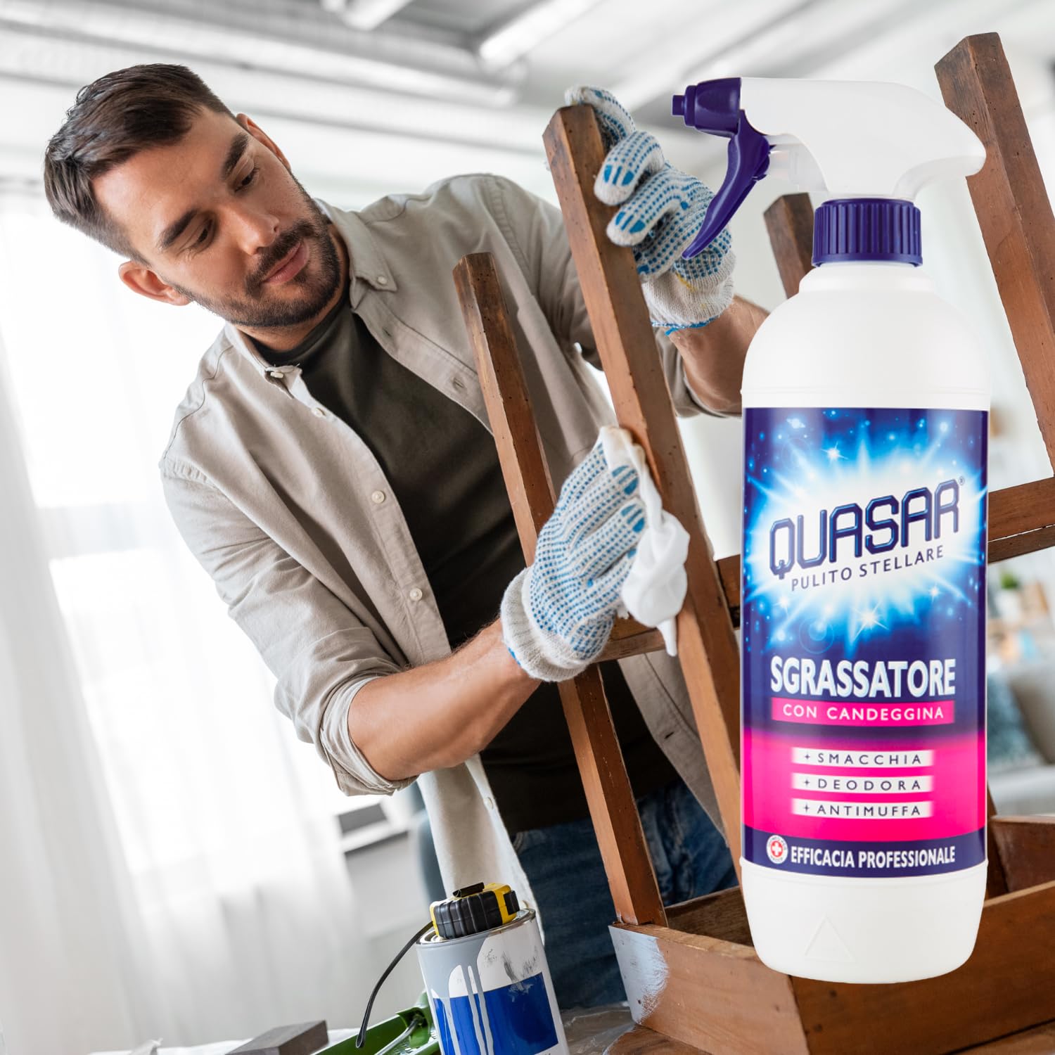 Sgrassatore Multiuso con Candeggina – 650 ml – Pulizia Profonda Igienizzante kit con Spugna Brandizzata SPESA & RISPARMIO Inclusa – Variazioni 4/8/12 Pezzi (12)