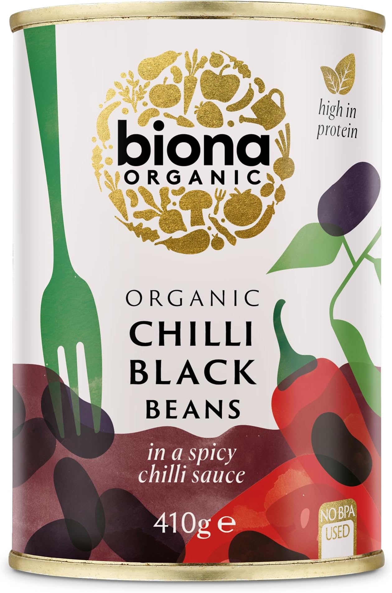 Organic Chilli Black Beans, 410g