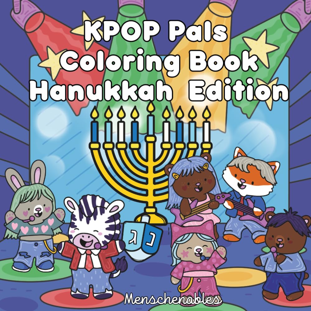 KPOP Hanukkah: A Bold and Simple Coloring Book for Tweens, Teens, and Adults with Easy, Simple Designs for Relaxation