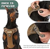 Vista 2 de BUMBIN Arnés para perros grandes sin tirones, arnés táctico para perro, con asa, arnés de chaleco ajustable para perro, correa elástica de 6 pies