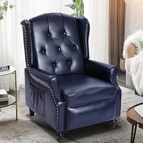 Miniatura 62 de Silla Wingback con masaje y calor, silla reclinable de tela copetuda, silla reclinable con respaldo de ala con control remoto, cojín acolchado,