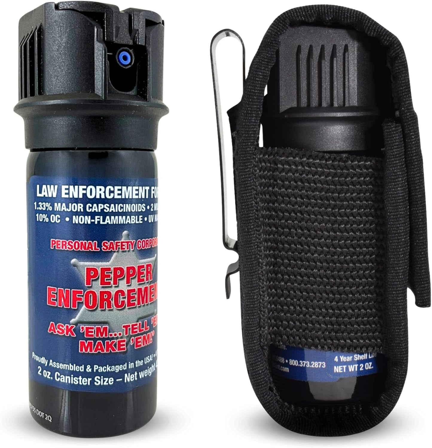 2 oz. Fog Pepper Spray for Self Protection with Belt Clip Holster – Most Police Energy Fogger OC Components, Marking Dye, Flip Prime, Correct Goal, Private Safety & Dwelling Security